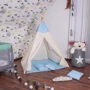 Детская палатка Springos Tipi XXL вигвам бело-голубая (TIP06)