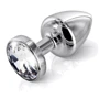 Анальная пробка со стразом Diogol ANNI round stainless steel 35мм
