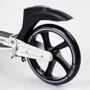 Самокат двоколісний Best Scooter PU колеса, 2 амортизатора, затиск керма, ручне гальмо Black / White (99643): Матеріал коліс поліуретан