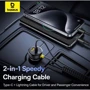 Зарядное устройство Baseus Car Charger 2хUSB-C Circular 60W with USB-C+Lightning Cable Black (C00035902121-00) фото 6