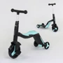 Самокат детский 3в1 Best Scooter с PU колёсами (свет+музыка) -Turquoise (80457): Тип колес литые
