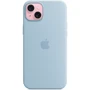 Чехол для iPhone Apple Silicone Case with MagSafe Light Blue (MWNH3) for iPhone 15 Plus: Цвет голубой