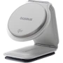 Держатель Baseus Car Holder Magnetic C02 Mega Wireless Charging 15W White (C40169003211-00) for Apple iPhone 16 I 15 I 14 I 13 I 12 series фото 7