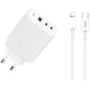 Зарядное устройство XO Wall Charger 2xUSB-C+USB CEO04 65W White with Cable USB-C to Lightning: Кабель в комплекте Lightning, USB-C
