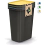 Баки для сортування сміття Prosperplast Keden Compacta Q Plus, комплект 3х35л чорний, кришка синя/зелена/жовта (5905197562223)