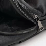 Мужская сумка-слинг Borsa Leather черная (K1328c-black): Фактура Матовая, Зернистая