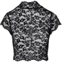 Топ Noir Handmade F303 Essence lace top with high collar Вlack, XXL