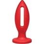 Силиконовая анальная пробка Doc Johnson Kink Lube Luge Premium Silicone Plug 6", 14х5 см, красный