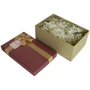 Подарочная коробка с бантом бордово-золотая, L — 29,5×22,5×13 см