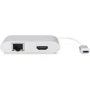 Адаптер Digitus Adapter USB-C to HDMI + 2xUSB + RJ45 Silver (DA-70847): Додаткові роз'єми Ethernet, HDMI