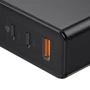 Зарядний пристрій Baseus USB-C Wall Charger Mini GaN 2xUSB-C+USB 120W Black (CCGAN-J01): Кількість USB-портів 3