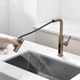 Смеситель для кухни Lefton Waterfall & Pull-Out Kitchen Faucet with Temperature Display-KF2209 Brushed Brass фото 10