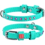 Ошейник WAUDOG Glamour с клеевыми стразами 9 мм 18-21 см ментоловый (325013)