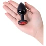 Анальная пробка с кристаллом Metal By Toyfa Вlack anal plug ruby