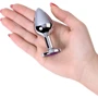 Анальная пробка с кристаллом Metal By Toyfa Silver anal plug Аmethyst