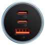 Зарядное устройство Baseus Car Charger USB+2хUSB-C Golden Contactor Pro 65W Blue (CGJP010003) фото 9