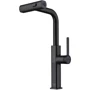 Смеситель для кухни Lefton Waterfall & Pull-Out Kitchen Faucet with Temperature Display-KF2209 Matt Black