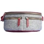 Сумка поясна BlankNote Spirit фетр сірий + бордова шкіра виноград (BN-BAG-15-felt-vin)