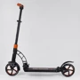 Самокат двоколісний Best Scooter з PU колесами і 2 амортизаторами Black / Orange (100075): Конструкція рами складна