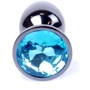 Анальная пробка BOSS of TOYS Boss Series - Jewellery Dark Silver PLUG Light Blue S (BS6400031)