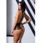 Эротический комплект Passion Exclusive INDRA SET WITH OPEN BRA black XXL/XXXL