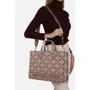 Сумка жіноча Michael Kors Gigi Large Empire Logo Jacquard Tote Bag бежева (30S3G3GT3J969): Тип ручки З широким ременем, Коротка ручка, Плечовий ремінь, З двома ручками, Зі знімним ременем