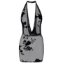 Платье Noir Handmade F313 Mythos mini flocked mesh dress with jewelry rhinestone chain Вlack, 3XL