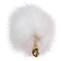 Анальная пробка LOCKINK Sevanda White Fox-Tail Anal Rose-shape Plug