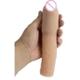 Насадка для увеличения члена CyberSkin 3" Xtra Thick Uncut Penis Extension, + 7,5 см, коричневый