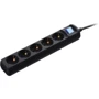 Сетевой фильтр 2E 5xSchuko 3м black (2E-U05ESM3BK): Количество розеток, шт 5