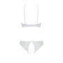 Комплект Passion URSULA SET white XXL/XXXL: бра, трусики с ажурным декором и открытым шагом