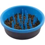 Миска силиконовая Dexas Silicone Slow Feed Bowl для медленного кормления для собак 1.44 л темно-серая/голубая (PW301-432-2194)