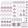 Набор елочных игрушек Springos d=4-6 см, h=4.5-10.5 см 77 шт CA0158: Цвет розовый