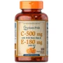 Puritan's Pride Vitamin C 500 mg with Rose Hips And Vitamin E 400 IU Витамин С и Е с шиповником 100 гелевых капсул