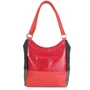 Женская сумка-мешок Laskara красная (LK-DD212-red-black-silver): Материал Натуральная кожа