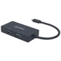 Адаптер Intracom Adapter Manhattan USB-C to HDMI+DVI-I+VGA Black: Колір синий
