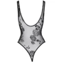 Боди Noir Handmade F242 Tulle body with patterned flock embroidery Black, M