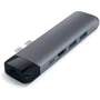 Адаптер Satechi Adapter USB-C to USB-C+micro SD+HDMI+2xUSB3.0+RJ45 Space Grey (ST-TCPHEM): Колір сірий