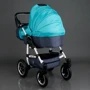 Коляска универсальная 2в1 Victoria Gold Saturn 3 № 0140-С-10 (1) бирюзовый с серым (белая рама): Тип коляски Универсальная коляска (2-в-1)