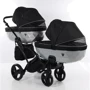 Универсальная коляска для двойни 2 в 1 Junama Mirror Satin Duo Slim 01, черный с серебристым (J-MS-DUOs-01): Тип коляски Коляска для двойни