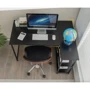Компьютерный стол Costway Adler L-образный с полками в стиле Loft черный (5903032062380)