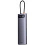 Адаптер Baseus Adapter Metal Gleam Series USB-C to HDMI+2xUSB3.1+2xUSB3.0+USB-C+PD+RJ45+SD+TF Gray (WKWG020213): Дополнительные разъемы SD+TF Card, Ethernet, USB-C, USB 3.0, HDMI, USB 3.1