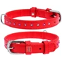 Ошейник WAUDOG Glamour с клеевыми стразами 20 мм 30-39 см красный (32783)