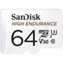Карта пам'яті SanDisk 64GB microSDXC Class 10 UHS-I U3 V30 High Endurance + adapter (SDSQQNR-064G-GN6IA)