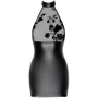 Платье Noir Handmade F311 Eros mini halter dress of flocked mesh and wetlook Вlack, XXL
