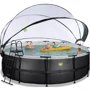 Басейн з куполом EXIT Toys чорна шкіра 450х122 см, пісочний фільтр + тепловий насос (30.67.15.20)
