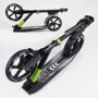 Самокат алюмінієвий Best Scooter з PU колесами, і 1 переднім амортизатором Black / Green (99629): Тип коліс литі