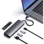 Адаптер Satechi Adapter Aluminum USB-C to USB-C+2xUSB+HDMI+SSD карман Space Gray (ST-UCHSEM): Дополнительные разъемы HDMI, USB OTG, USB-C