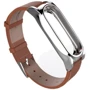 Кожаный ремешок MiJobs 2 Plus для Xiaomi Mi Band 2, Brown/Silver: Тип Ремешок