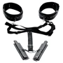 БДСМ система для фиксации Master SeriesThigh Harness & Wrist Cuffs (чёрный)